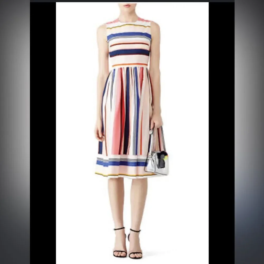 Kate Spade Striped Multicolor Sleeveless Dress Fit n Flare Size 00